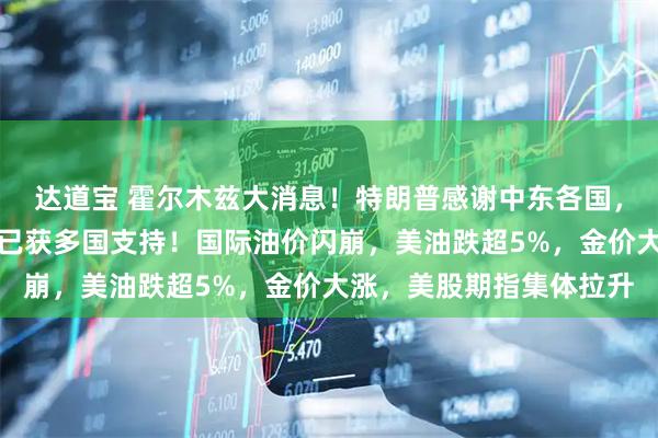 达道宝 霍尔木兹大消息！特朗普感谢中东各国，鲁比奥：美伊协议草案已获多国支持！国际油价闪崩，美油跌超5%，金价大涨，美股期指集体拉升